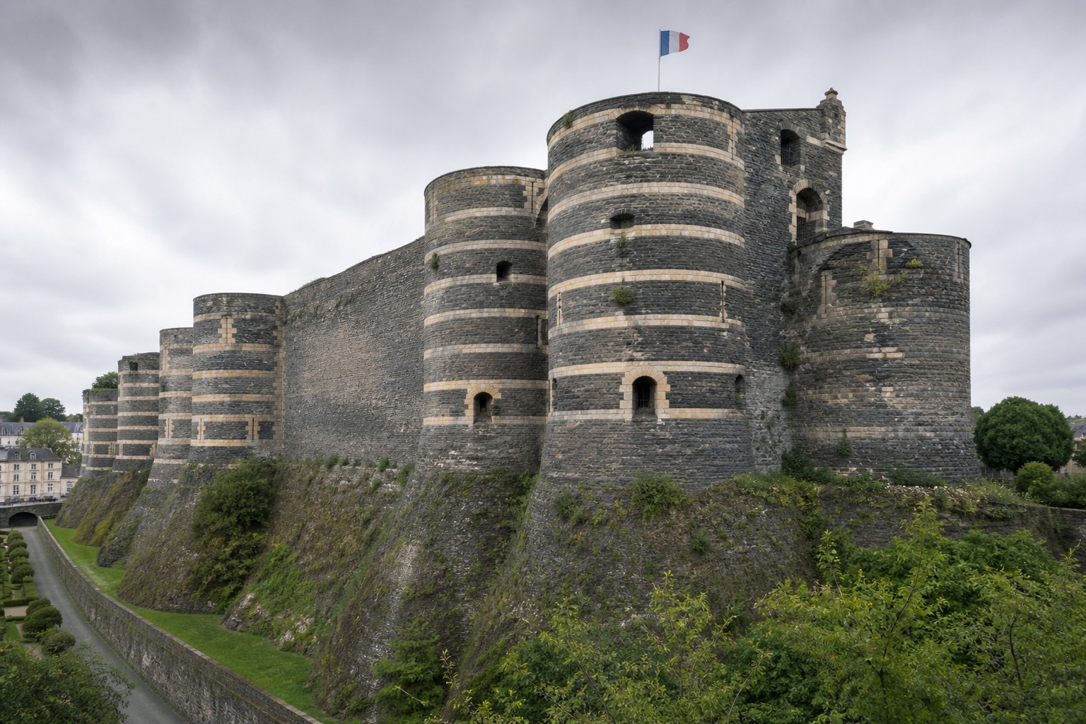 Remparts du château d’Angers, en Maine-et-Loire.